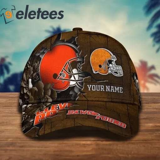 Browns Dawg Pound Custom Name 3D Cap