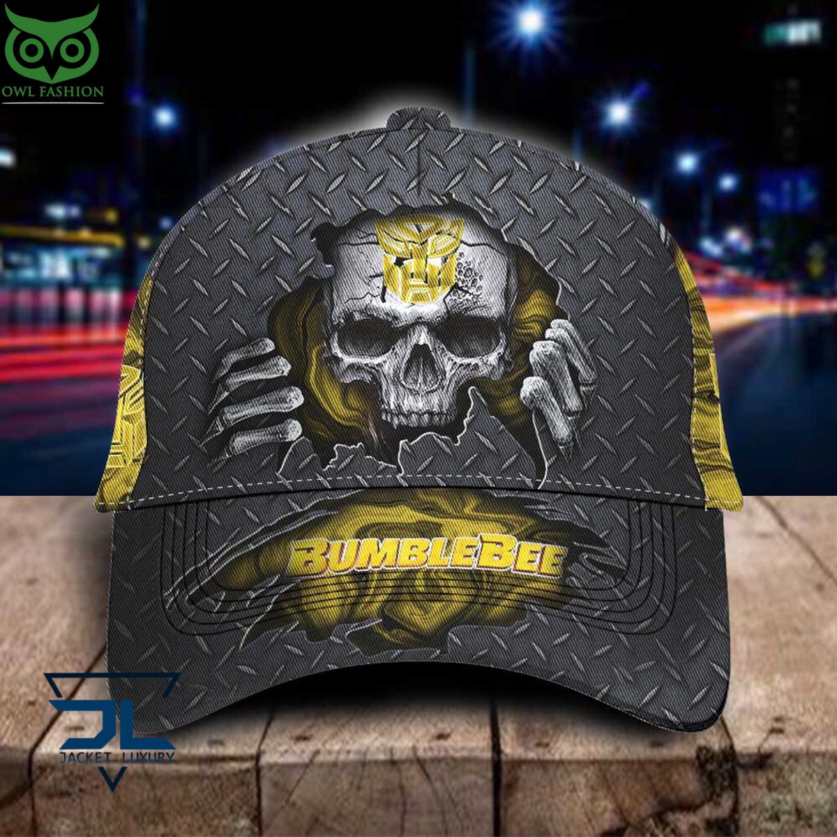 Bumblebee Car Skull Metal Classic Cap