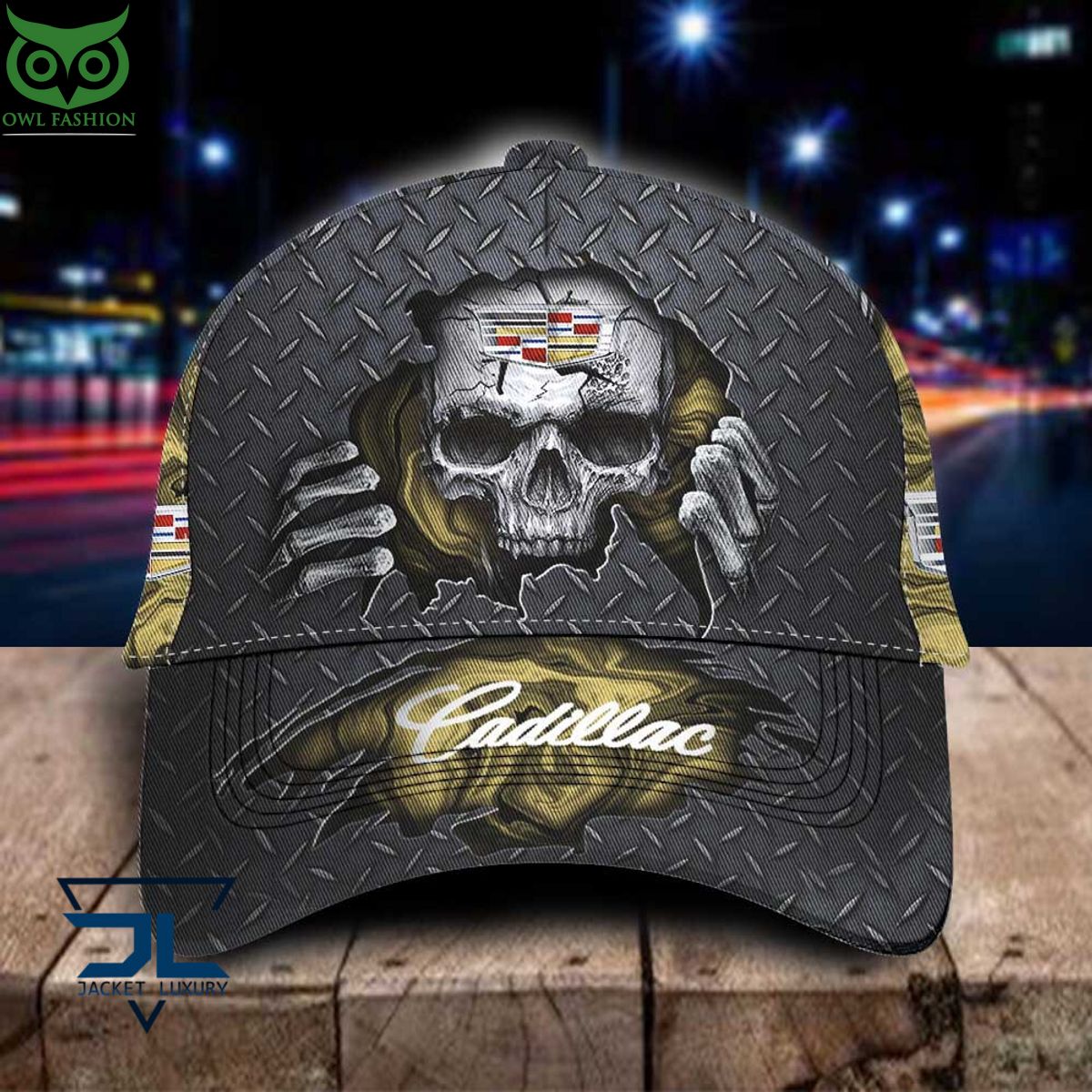 Cadillac Car Skull Metal Classic Cap