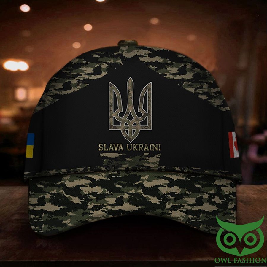 Canada Stand With Ukraine Slava Ukraini Camo Classic Cap Canadian Support Ukraine Clothing