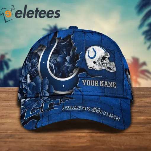 Colts Believe In Blue Custom Name 3D Cap