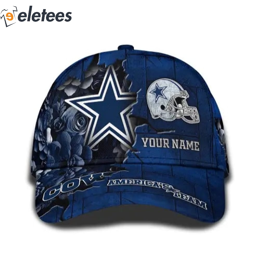 Dallas Cowboys America_s Team Custom Name 3D Cap