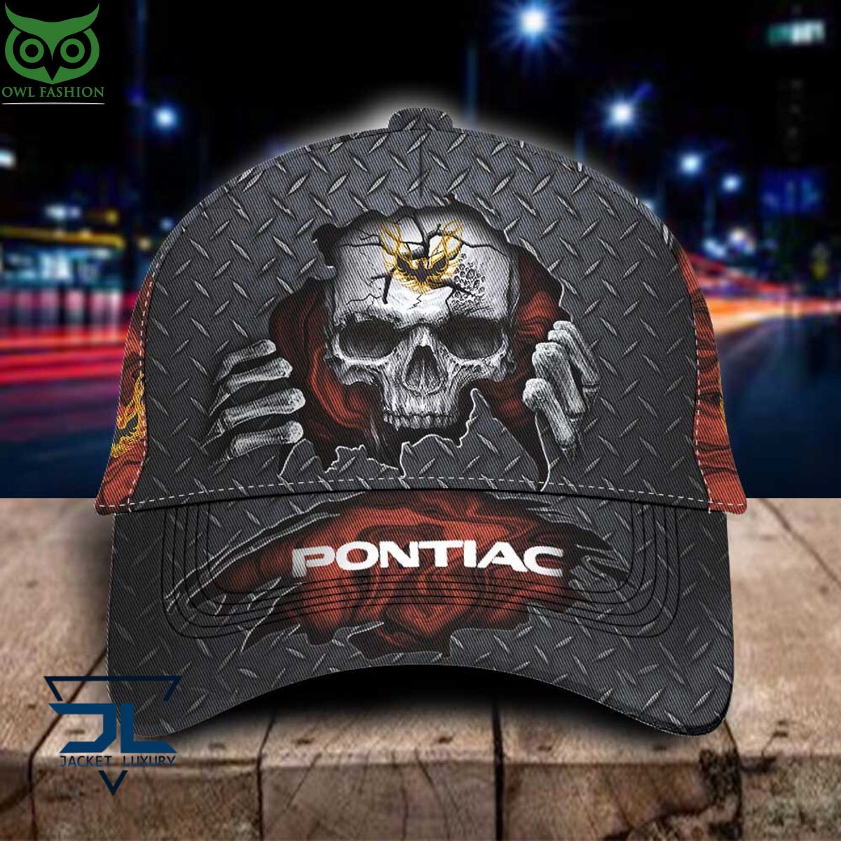 Firebird Pontiac Car Skull Metal Classic Cap