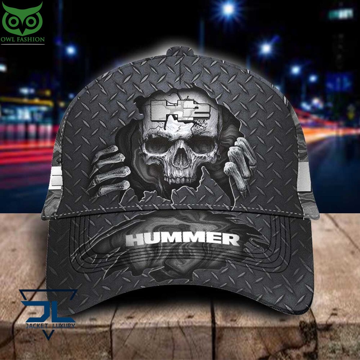 H2 Hummer Car Skull Metal Classic Cap