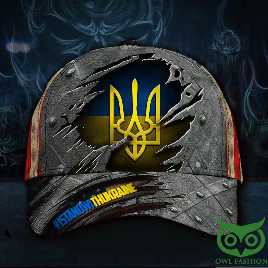 I Stand With Ukraine America Flag Pray For Ukraine Anti Putin Classic Cap