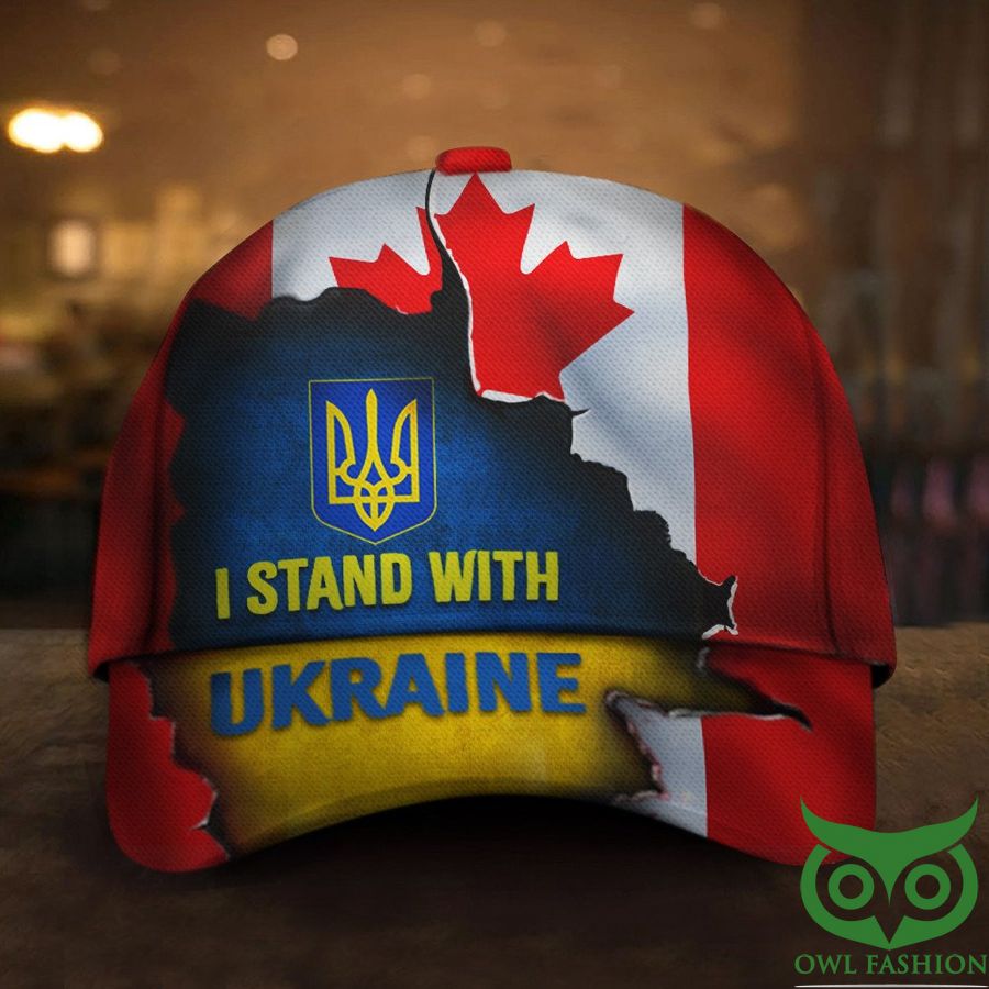 I Stand With Ukraine Canada Flag Pray For Ukraine Anti Putin Classic Cap