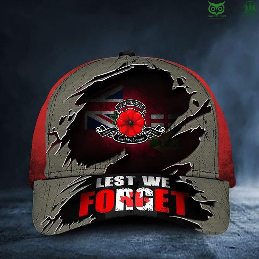 Manitoba Lest We Forget Poppy Canada Honor Manitoba Veterans classic cap