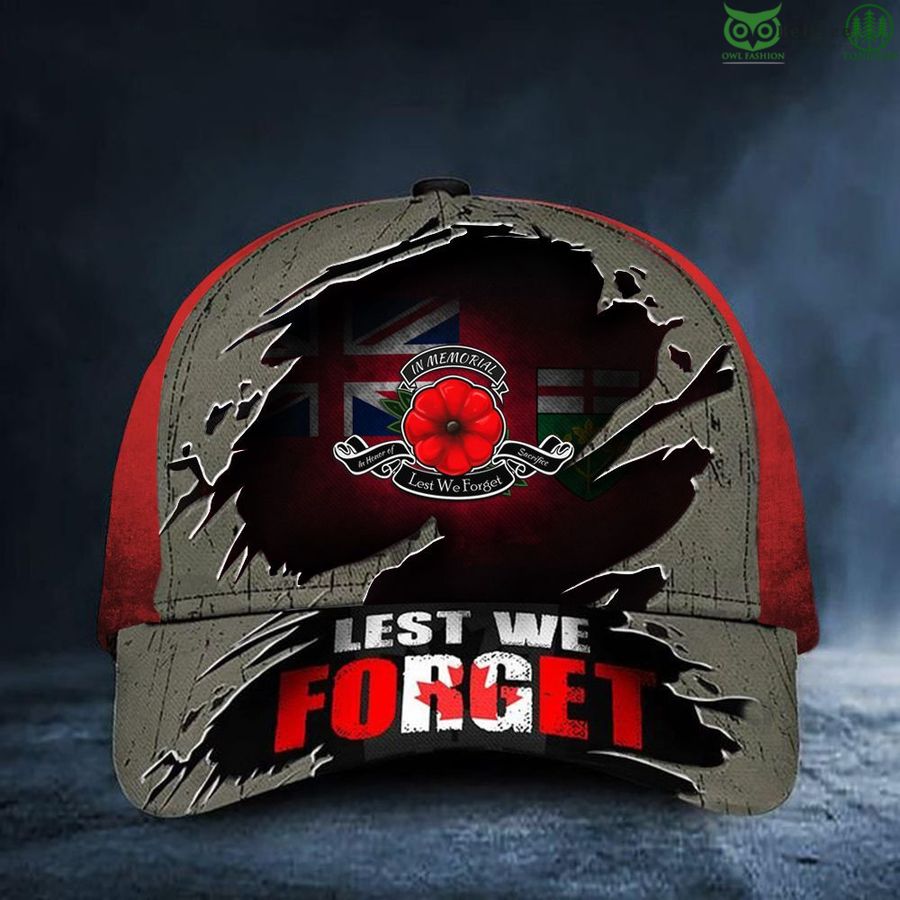 Ontario Lest We Forget Poppy Canada Remembrance Day Honor Ontario Veterans classic cap