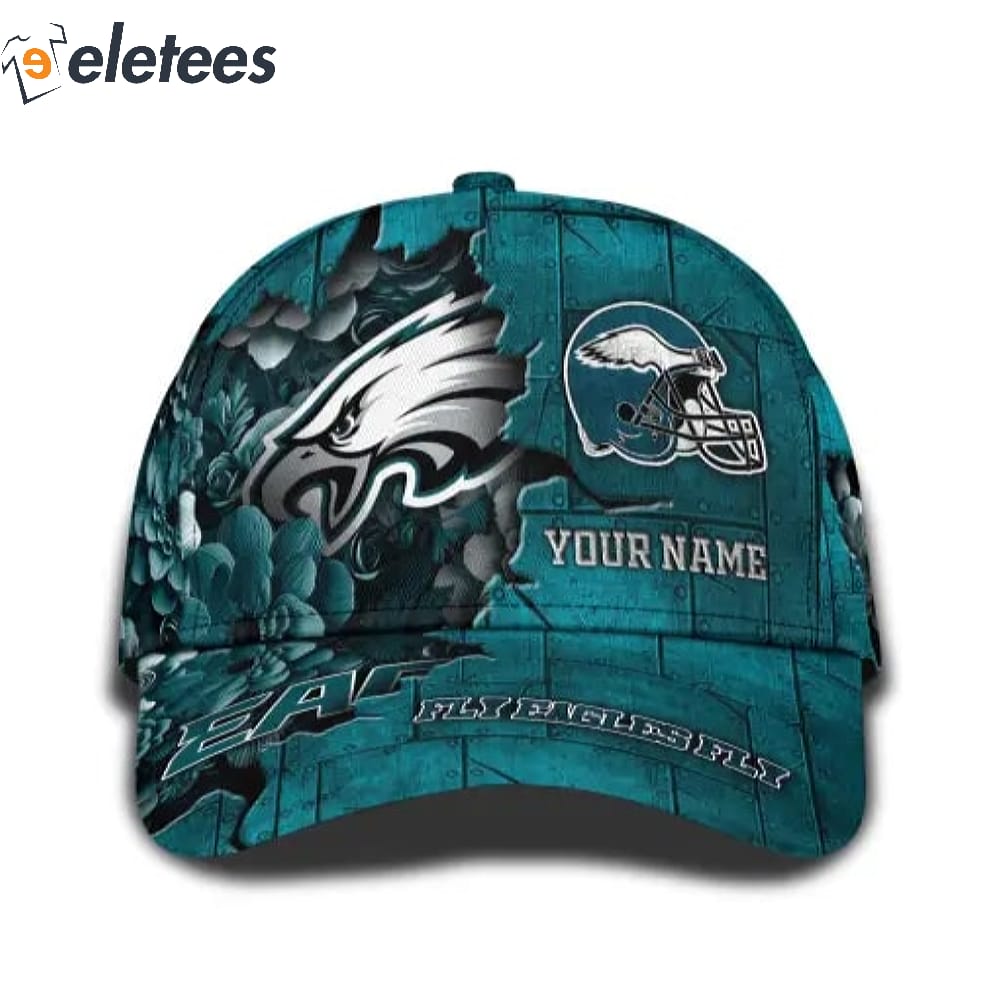 Philadelphia Eagles Fly Eagles Fly Custom Name 3D Cap