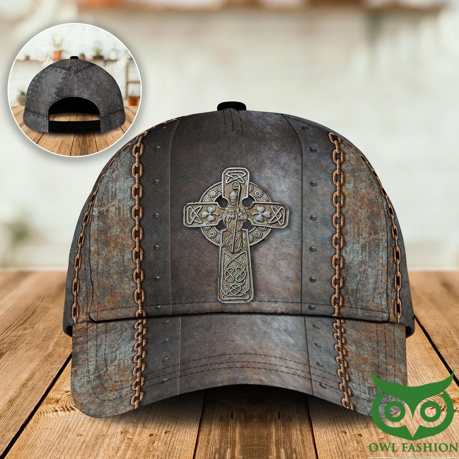 Saint Patrick  Irish cross metal style Classic cap