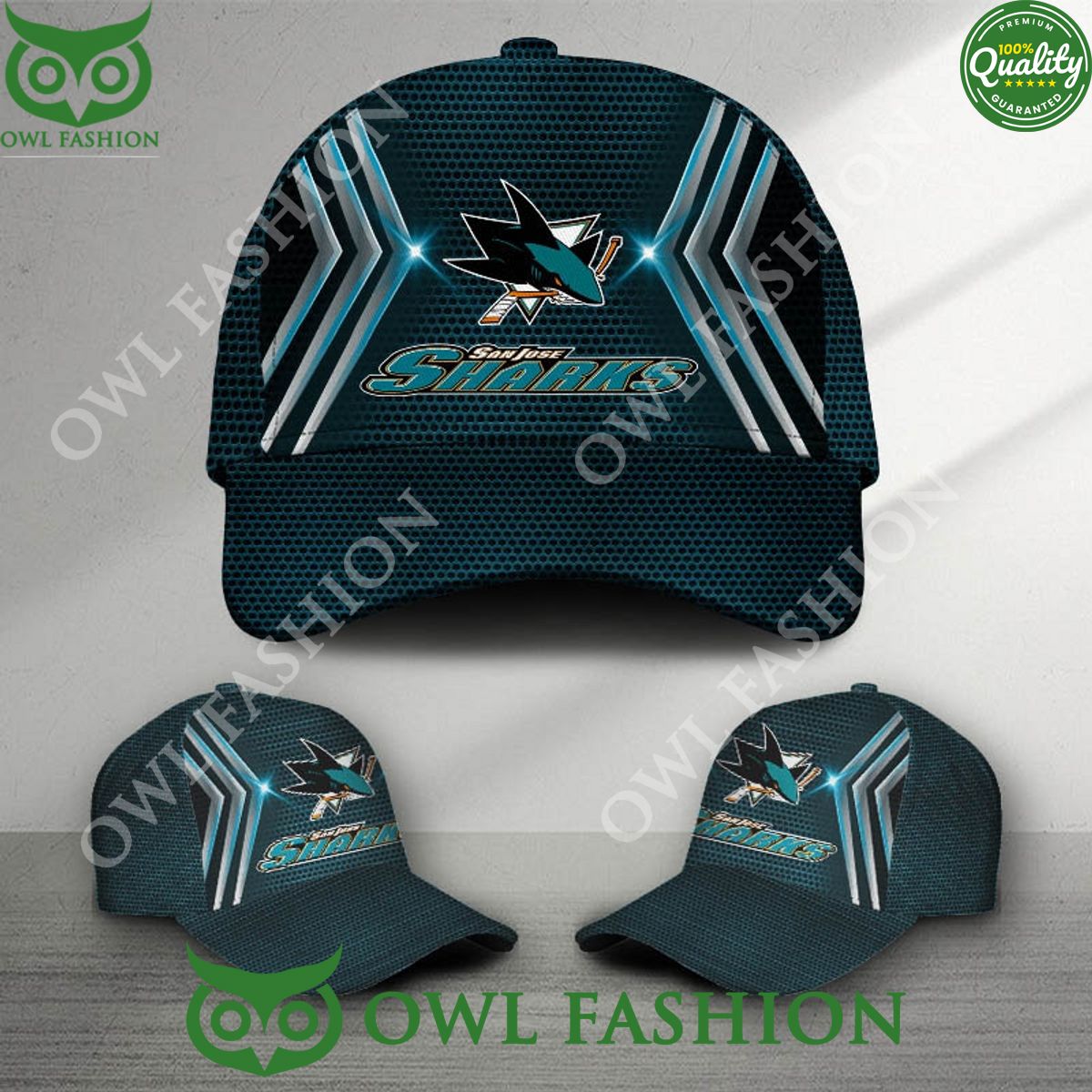 San Jose Sharks Printed NHL Ice Hockey Classic Cap