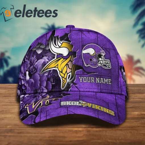 Skol Vikings Custom Name 3D Cap