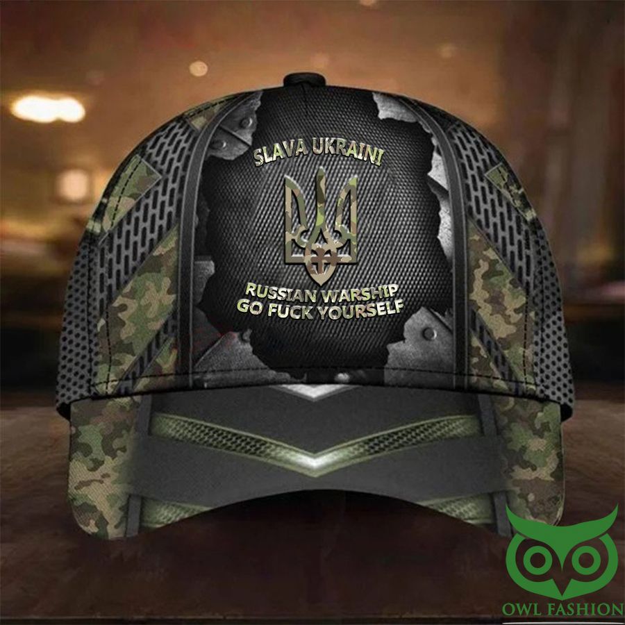 Slava Ukraini Russian Warship Go Fuck Yourself Classic Cap Support Ukraine Camo Merch