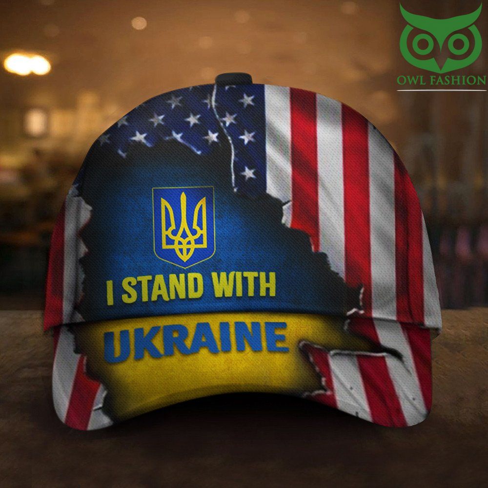 Stand With Ukraine American Flag Hat For 2022 Stand With Support Ukraine Hat Merch