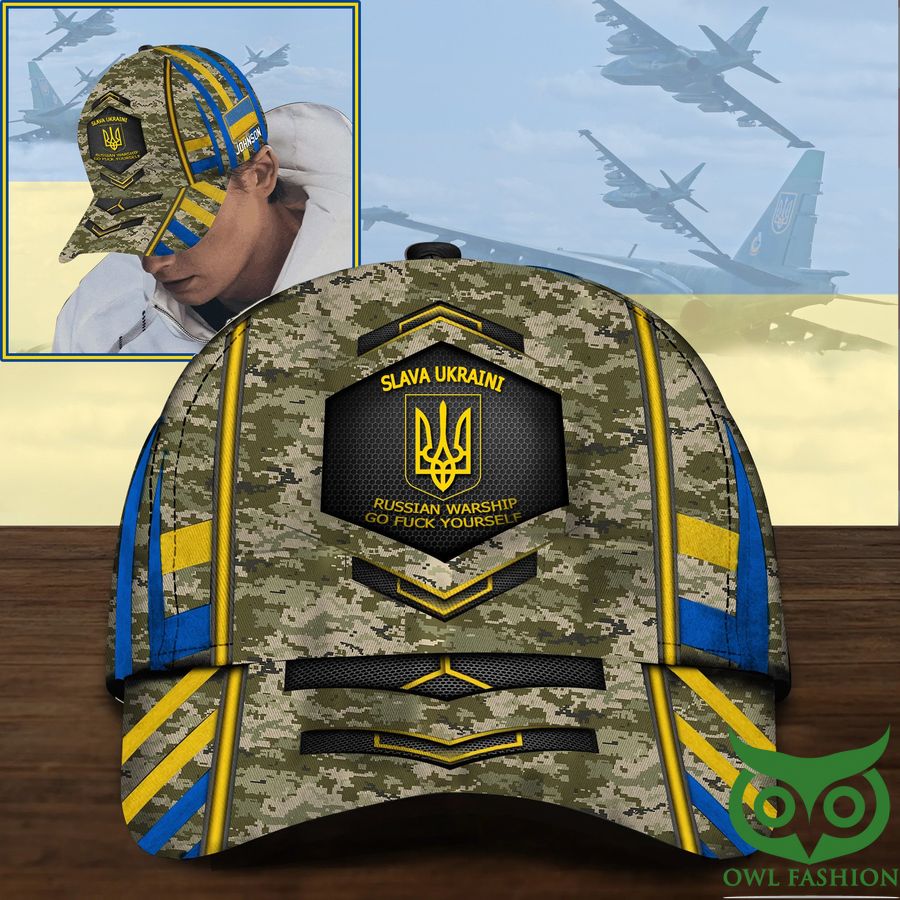 Stand With Ukraine Slava Ukraini Camo Classic Cap Russian Warship Go Fuck Yourself