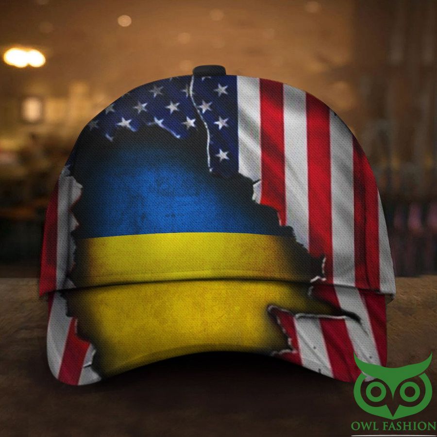 Ukrainian American Flag  We Stand With Ukraine Support Ukraine Classic Cap