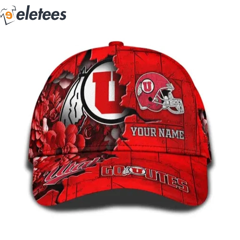 Utah Utes Go Utes Custom Name 3D Cap