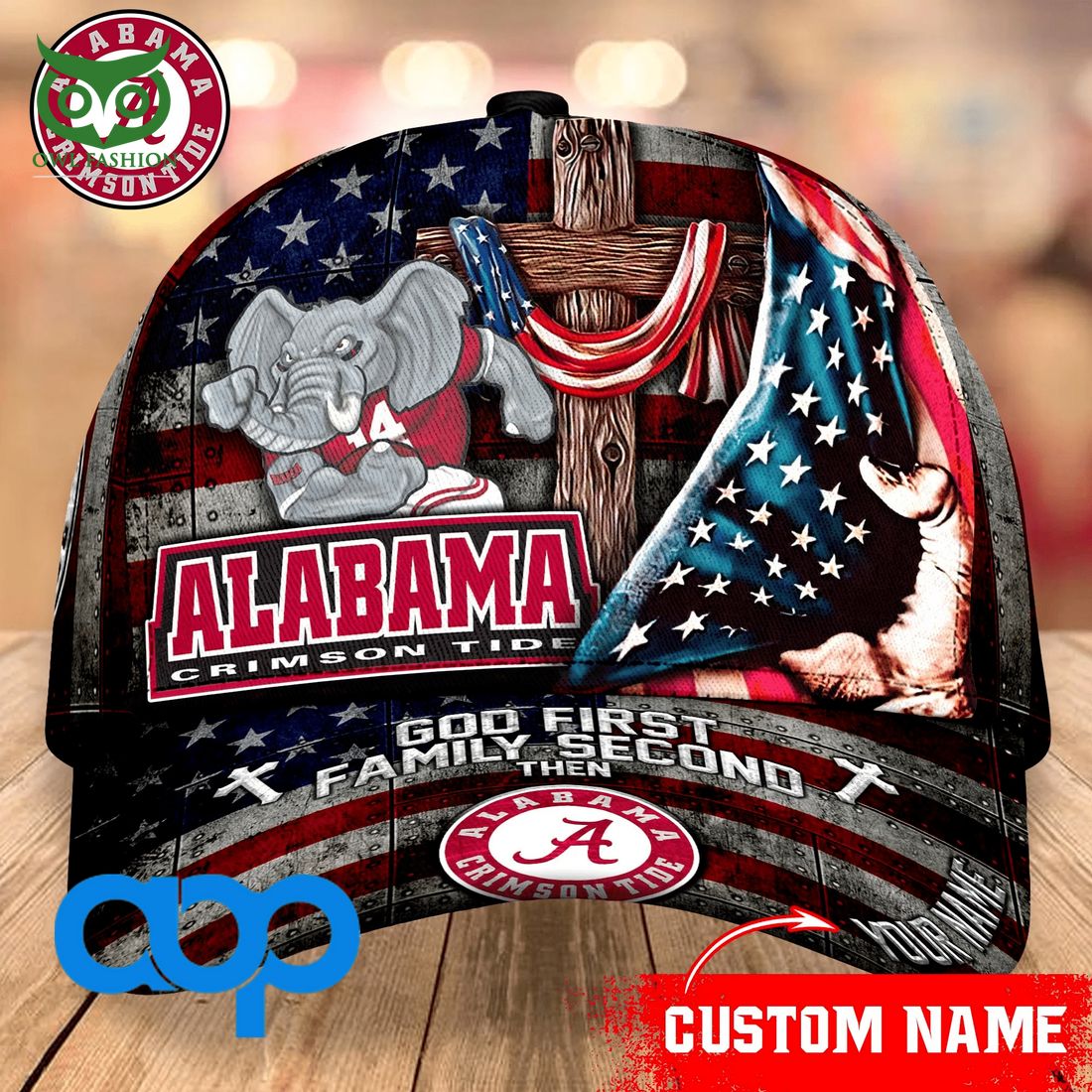 Alabama Crimson Tide NCAA Classic Cap Flag Mascot PERSONALIZED Trend 2023