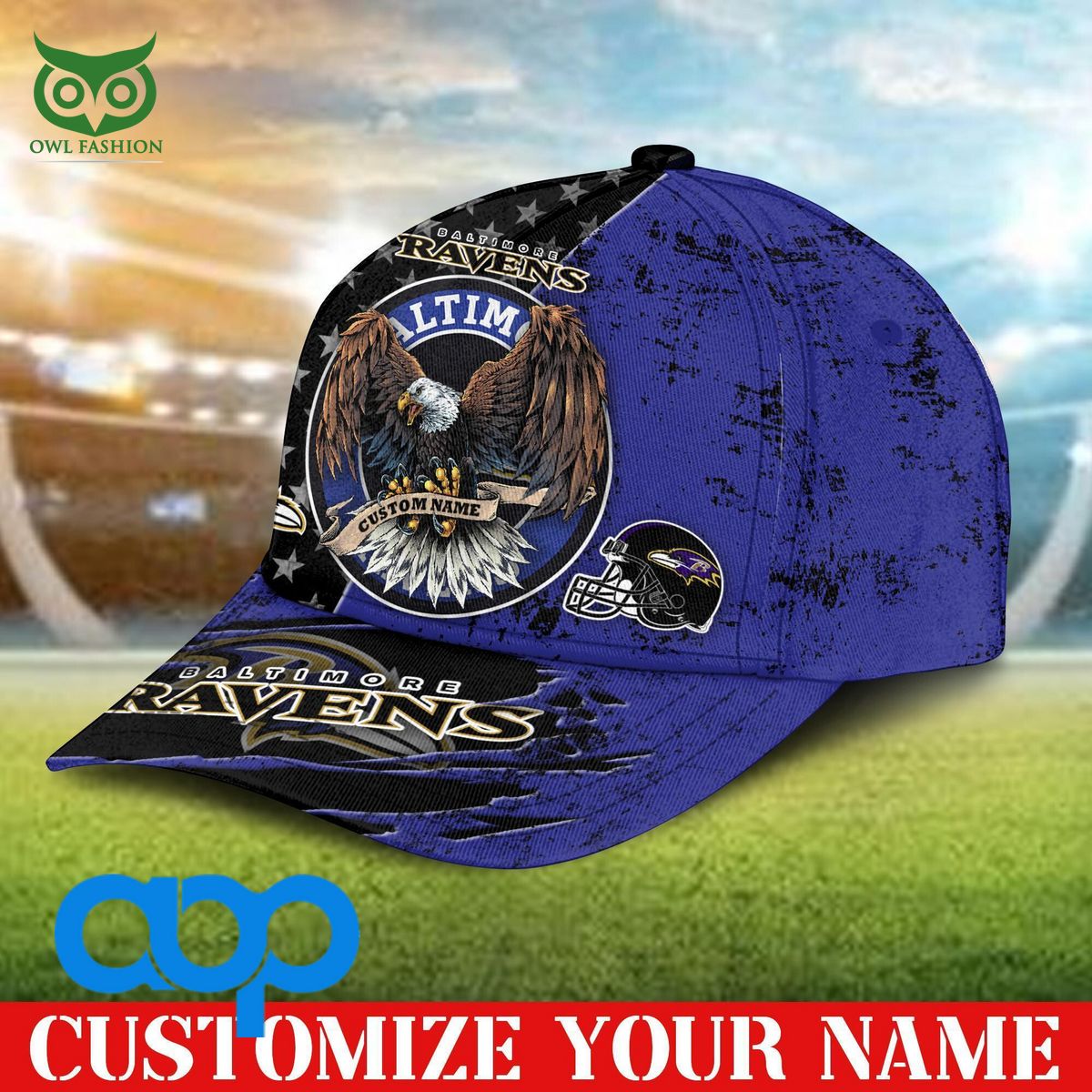 Baltimore Ravens NFL Bald Eagle Customized Classic Cap