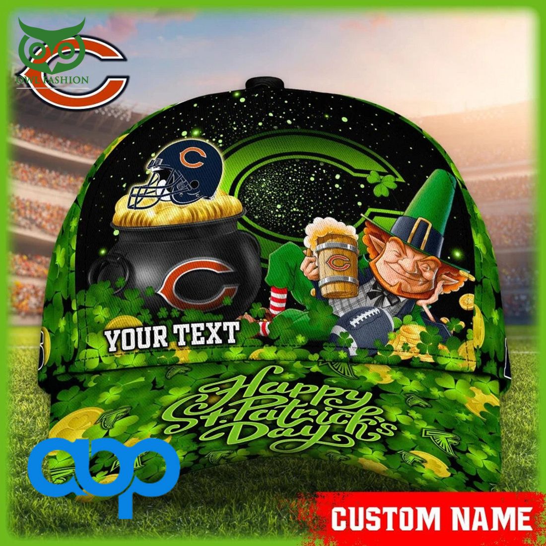 Chicago Bears NFL St Patrick Day Personalized Classic Cap