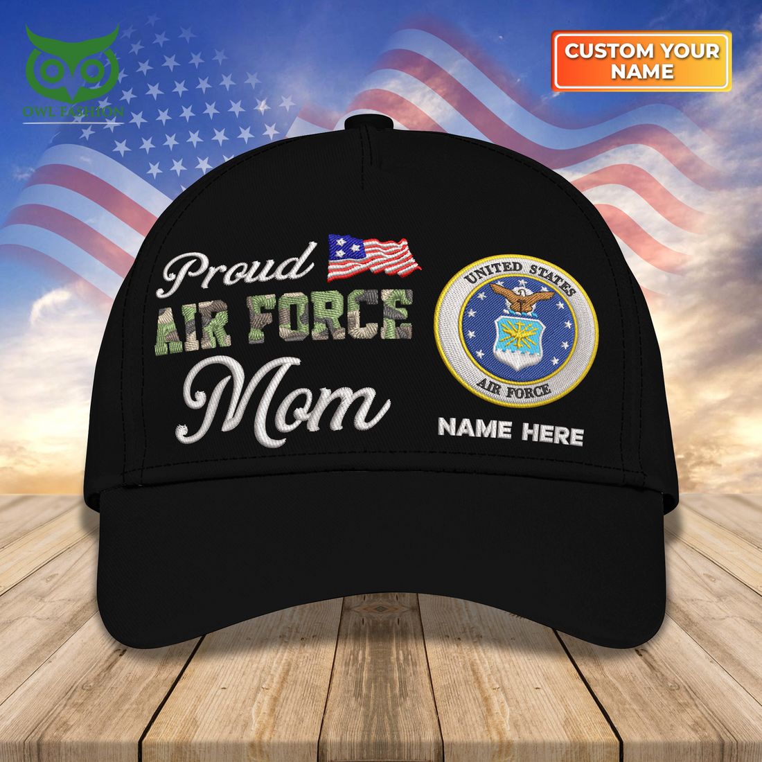 Custom U.S Armed Force Proud Air Force Mom Classic Cap