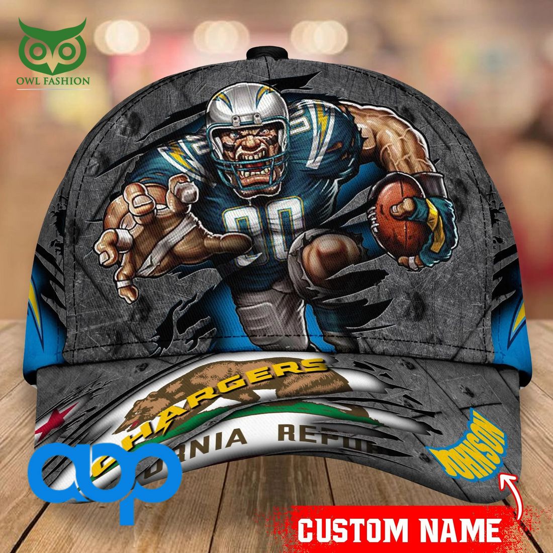 Personalized Los Angeles Chargers Mascot NFL Classic Cap