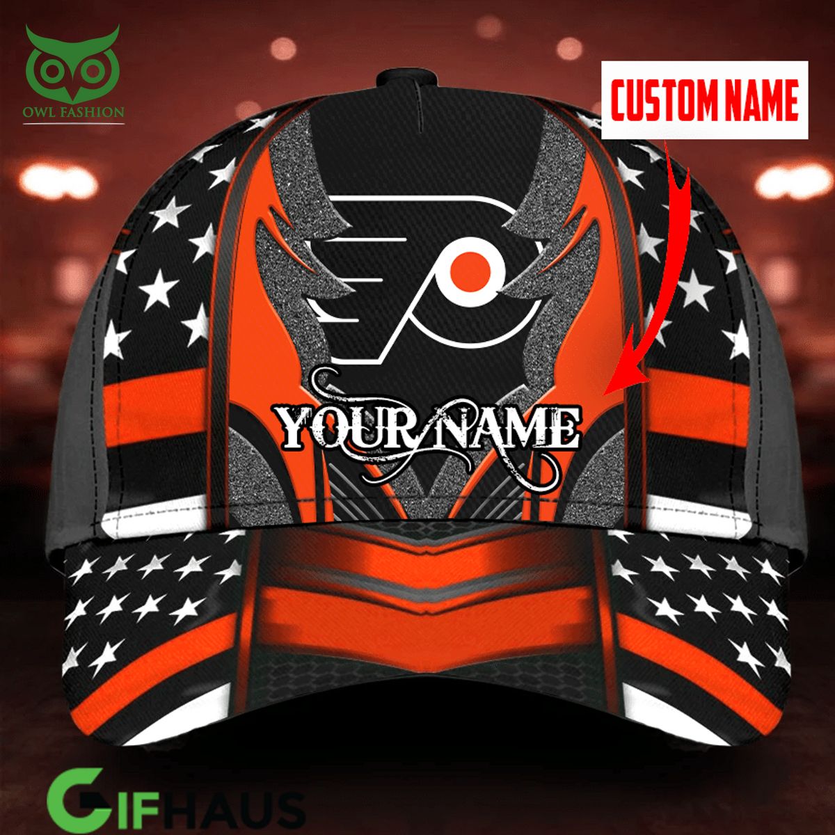 Personalized Philadelphia Flyers NHL USA Flag Classic Cap