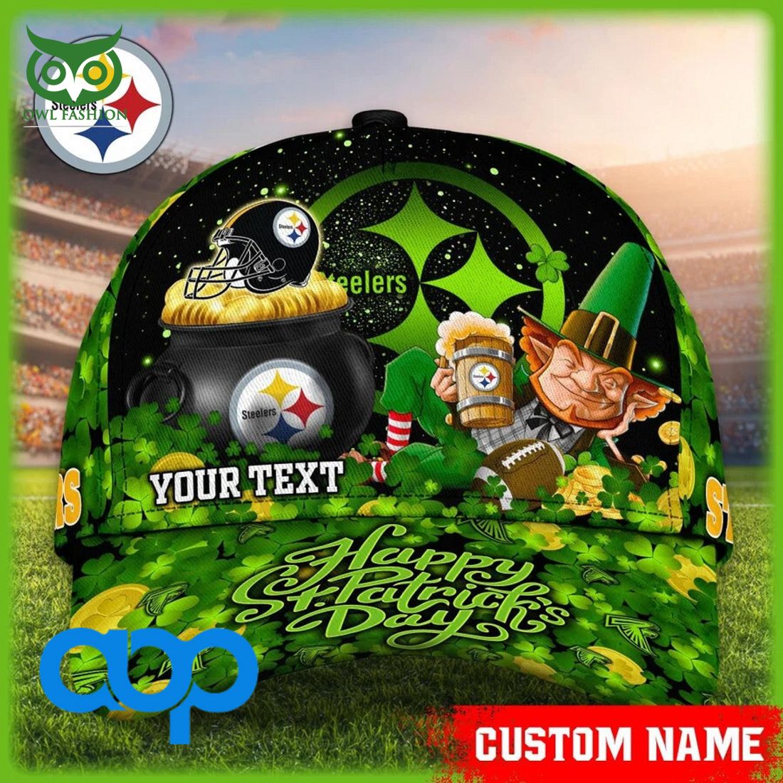 Pittsburgh Steelers NFL St Patrick Day Personalized Classic Cap