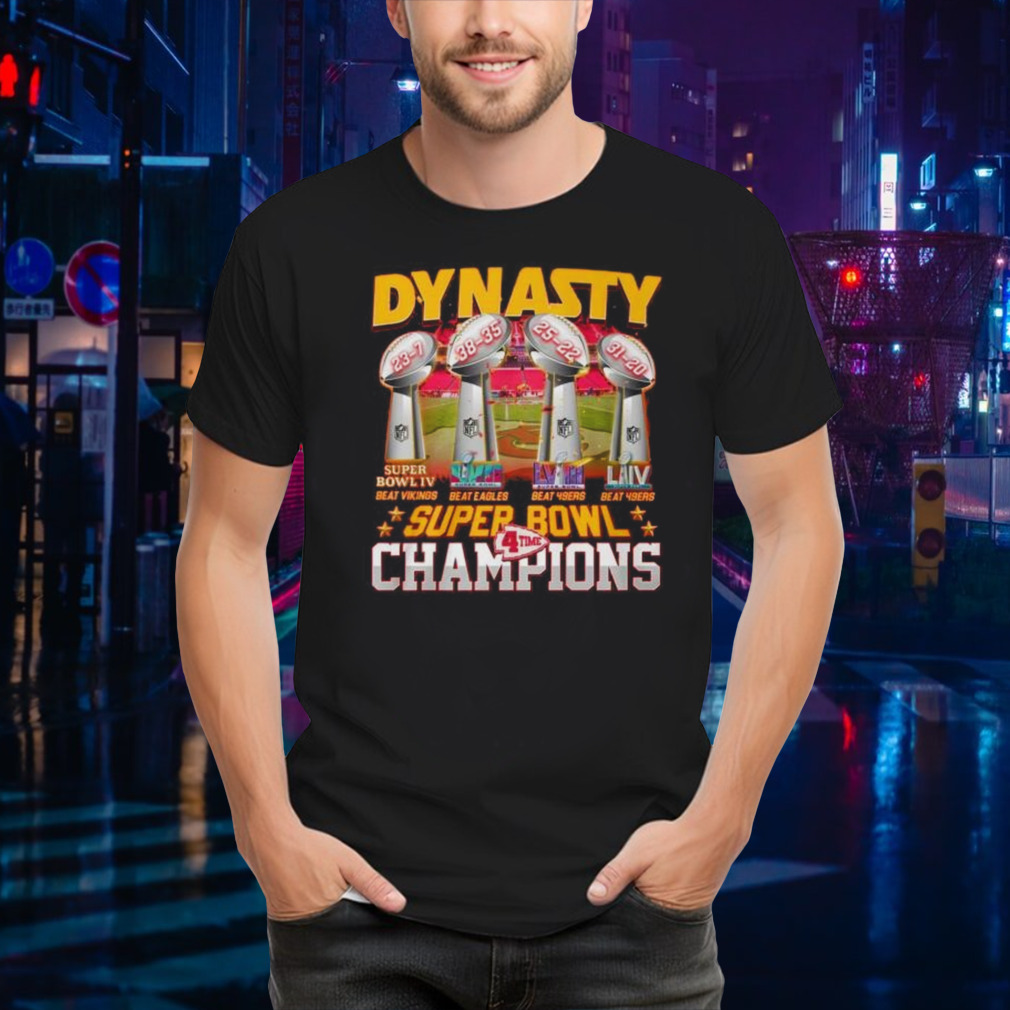 Kansas City Chiefs Dynasty Super Bowl 4 Time Champions Shirt