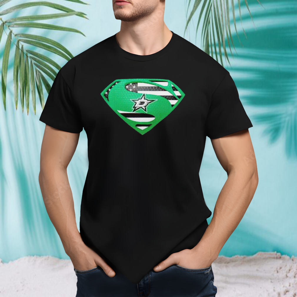 USA Flag Inside Dallas Stars Superman shirt