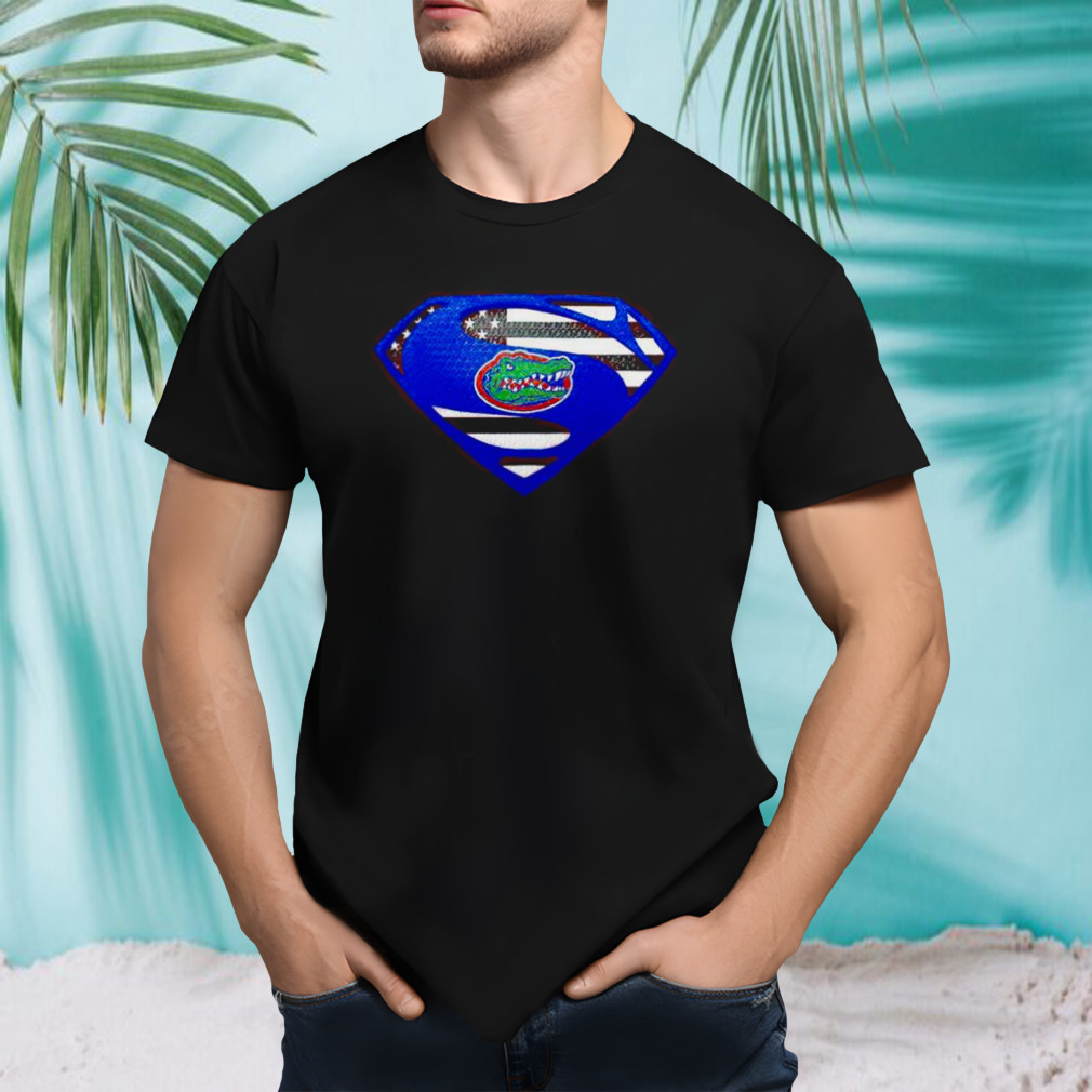 USA Flag Inside Florida Gators Superman shirt
