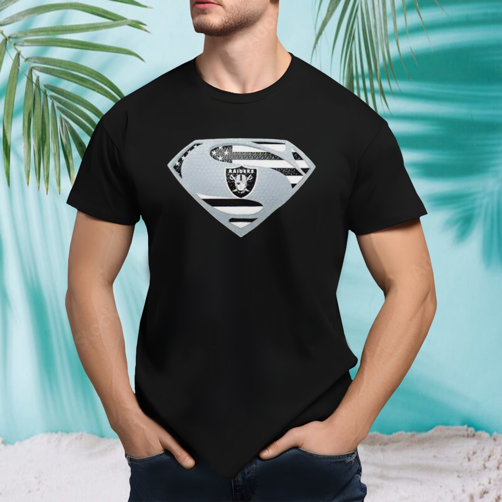 USA Flag Inside Las Vegas Raiders Superman shirt