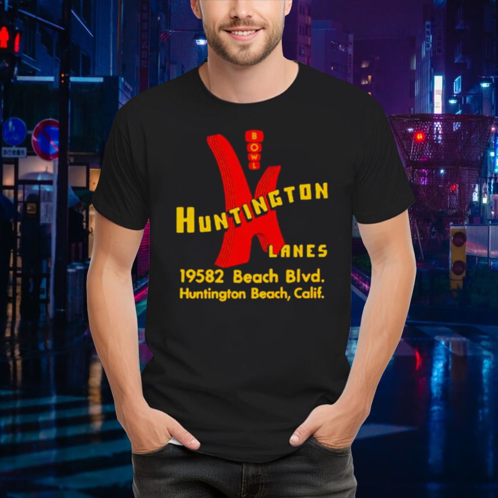 Huntington Lanes Huntington Beach CA Vintage Bowling Alley shirt