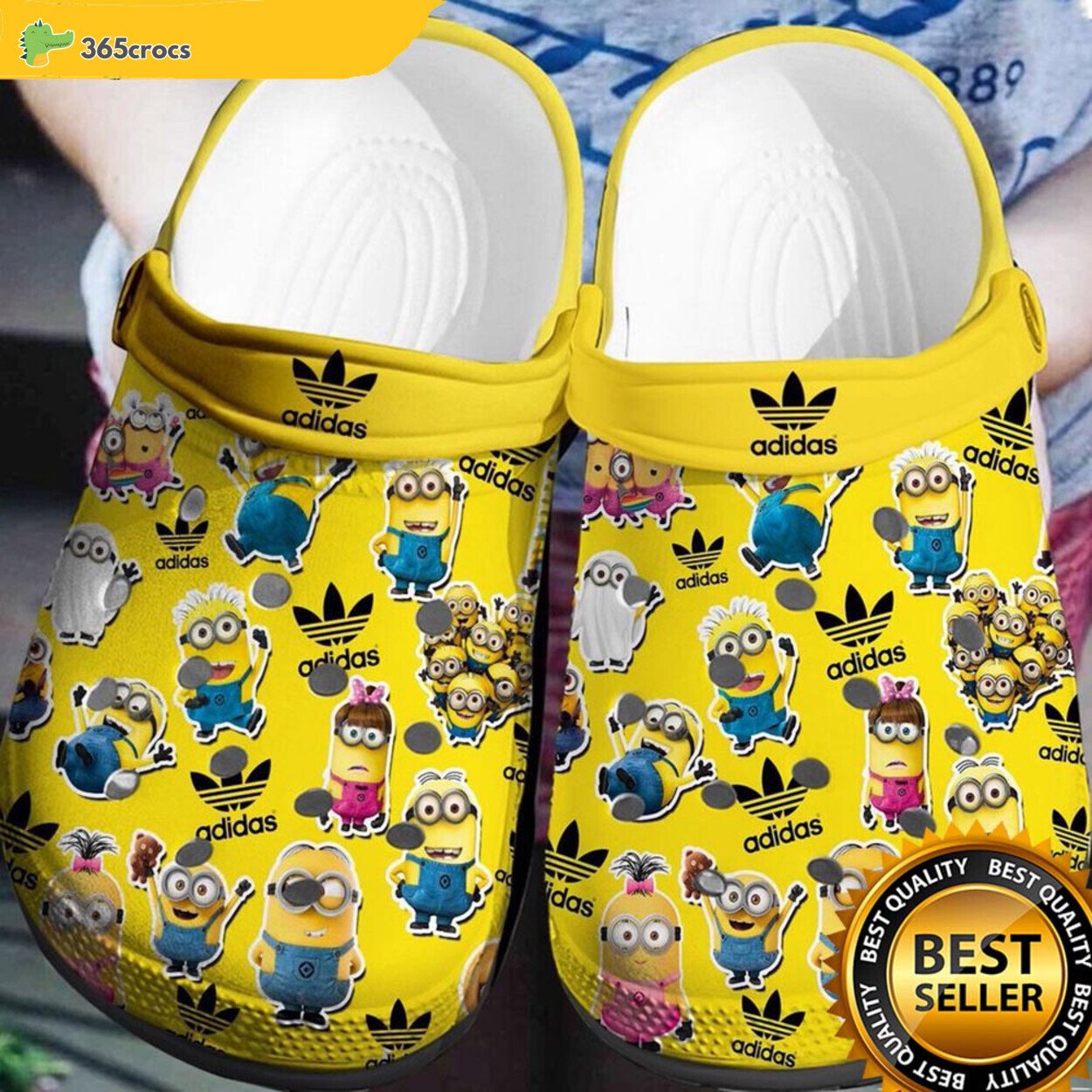 Adidas Logo Minion Yellow Crocs Experience True Comfort Stylish Clog Shoes