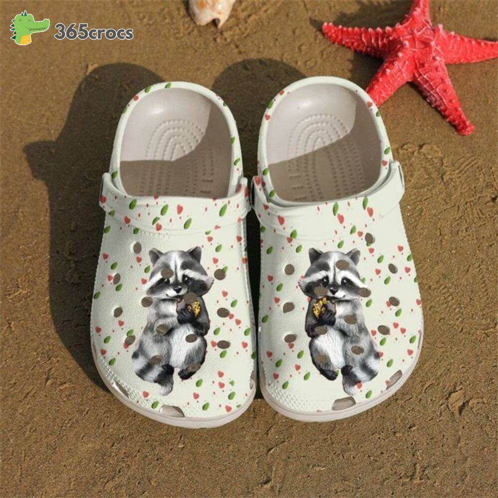 Adorable Raccoon Cute Pet Animals Heart Clogs For Girlfriend Valentine Crocs Clog Shoes