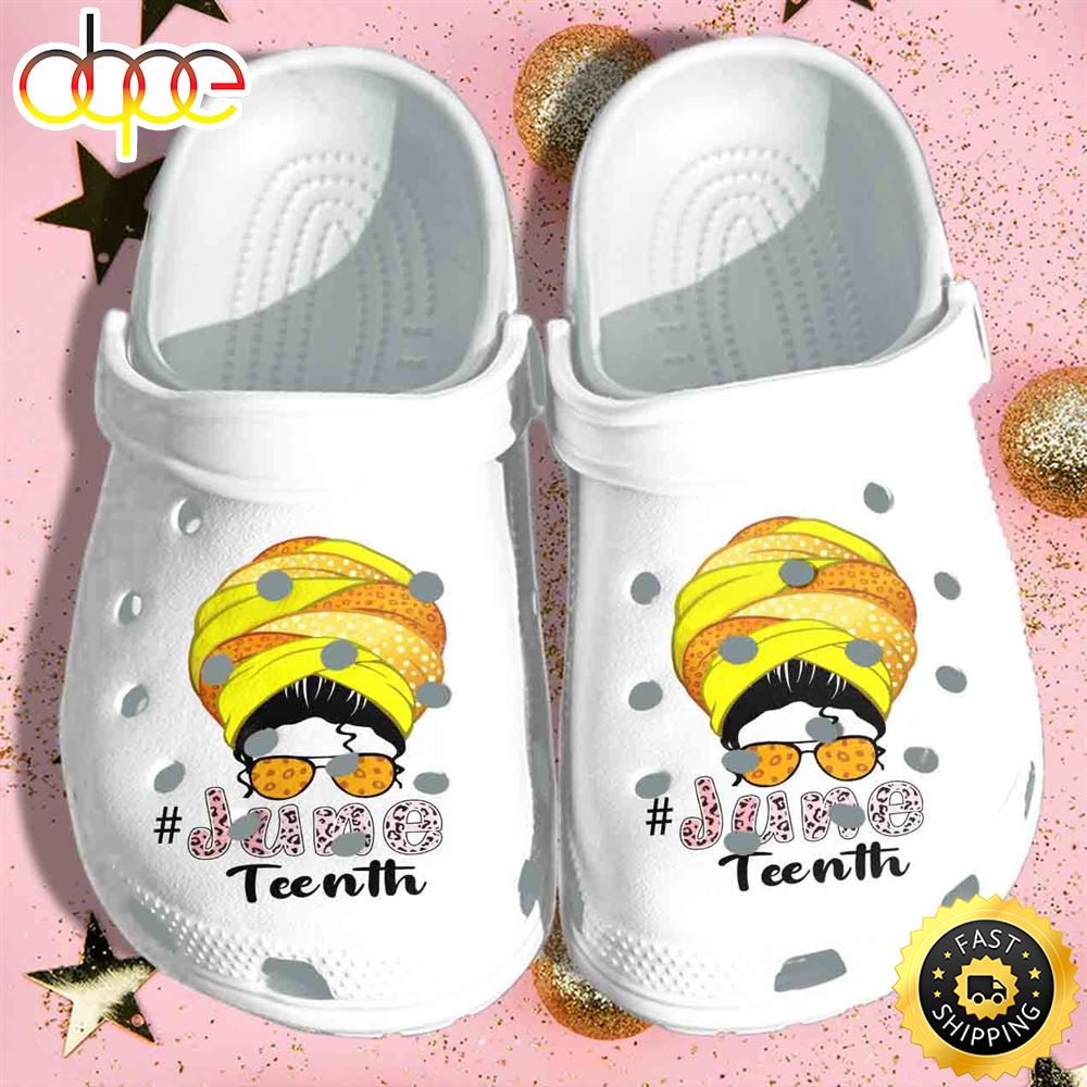 Africa Black Girl Glasses June Teenth Crocs Clog Gift