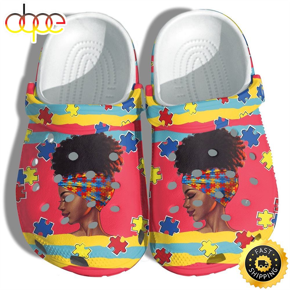 Africa Women Autism Puzzel Crocs Shoes Vintage