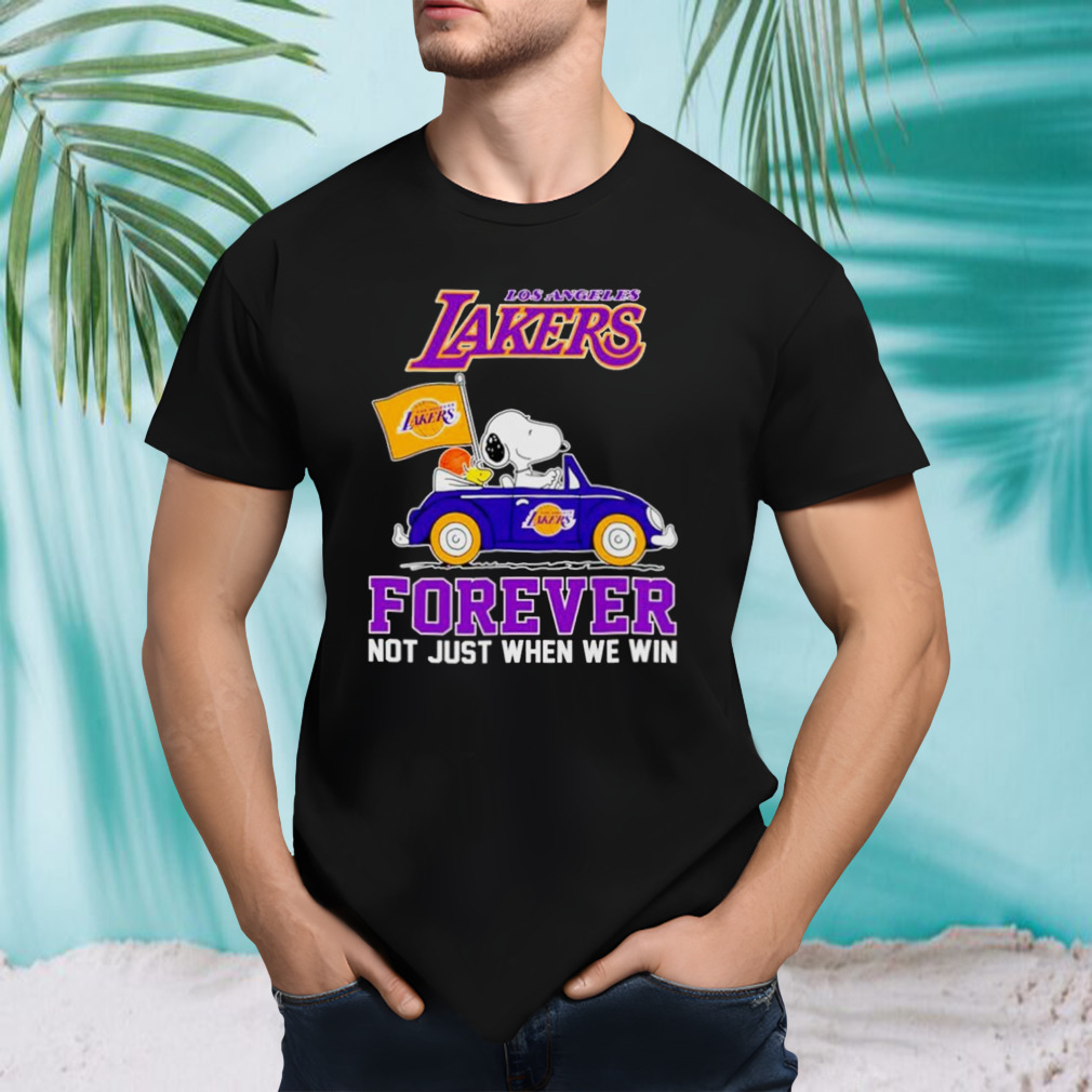 Snoopy and WoodStock Los Angeles Lakers basketball forever fan not just when win shirt