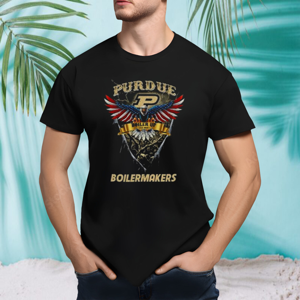 Boiler Up Purdue Boilermakers Football US Eagle T-shirt