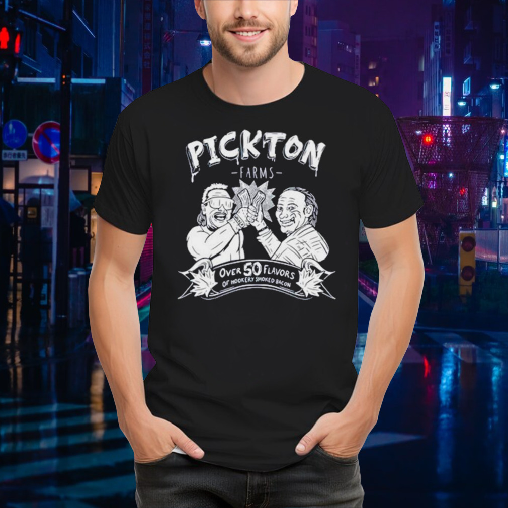 Robert Pickton holding hookery smoked bacon shirt