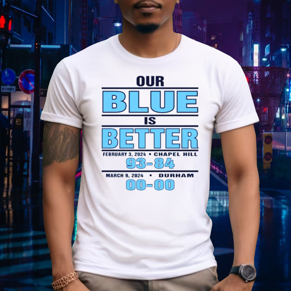North Carolina Tar Heels our blue is better 2024 shirt