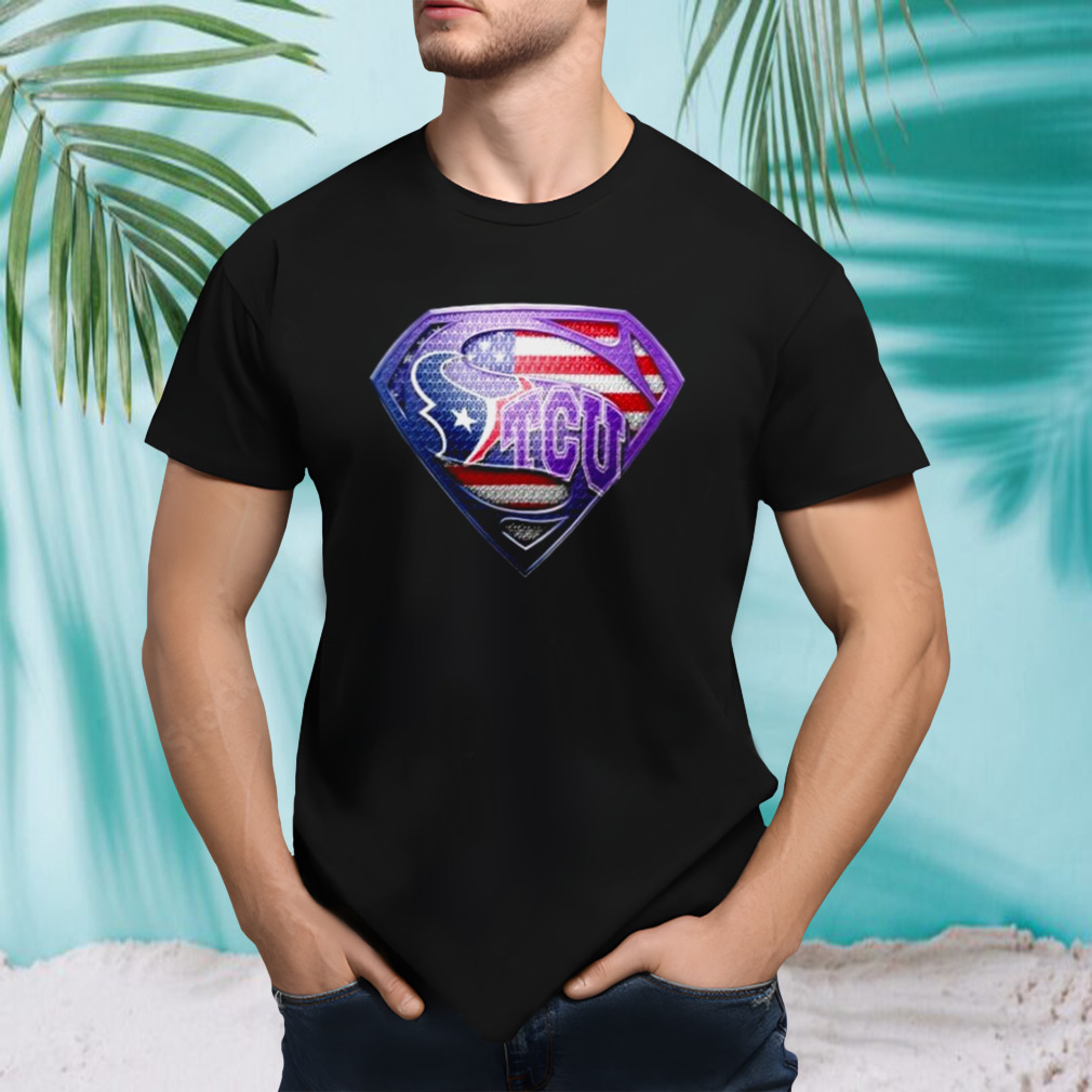 Superman Sports Houston Texans And Tcu Horned Frogs T-shirt