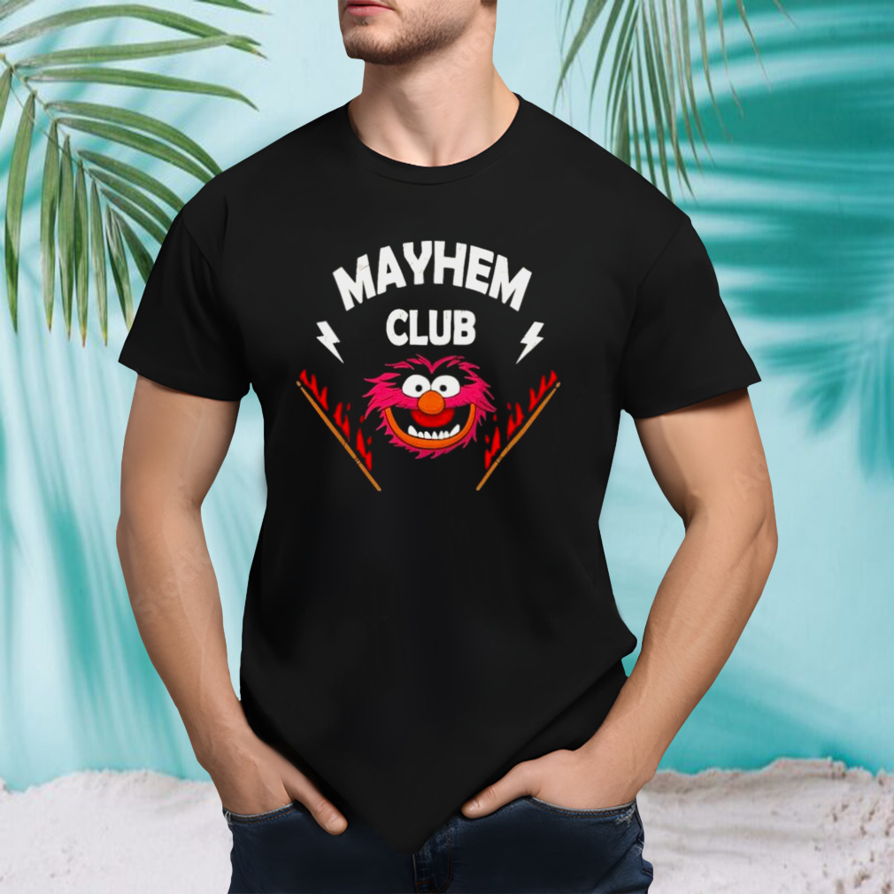 The Muppet Animal Mayhem Club drum stick on fire shirt