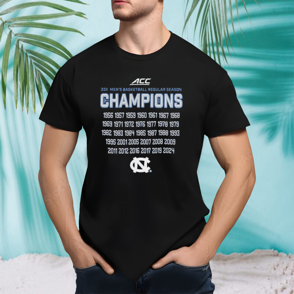 UNC Tar Heels 33X ACC Men’s Basketball Regular Season Champions shirt