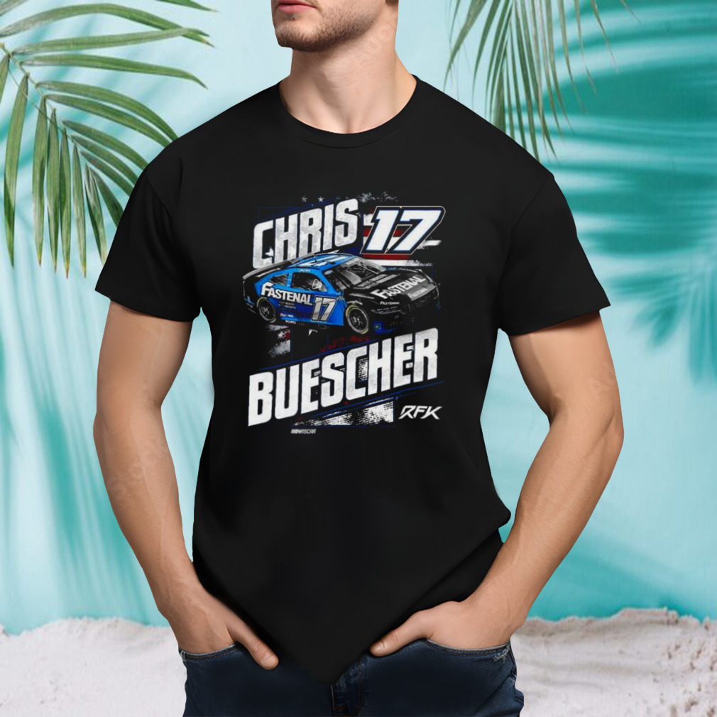 Chris Buescher Checkered Flag Sports Navy Fastenal Patriotic Shirt