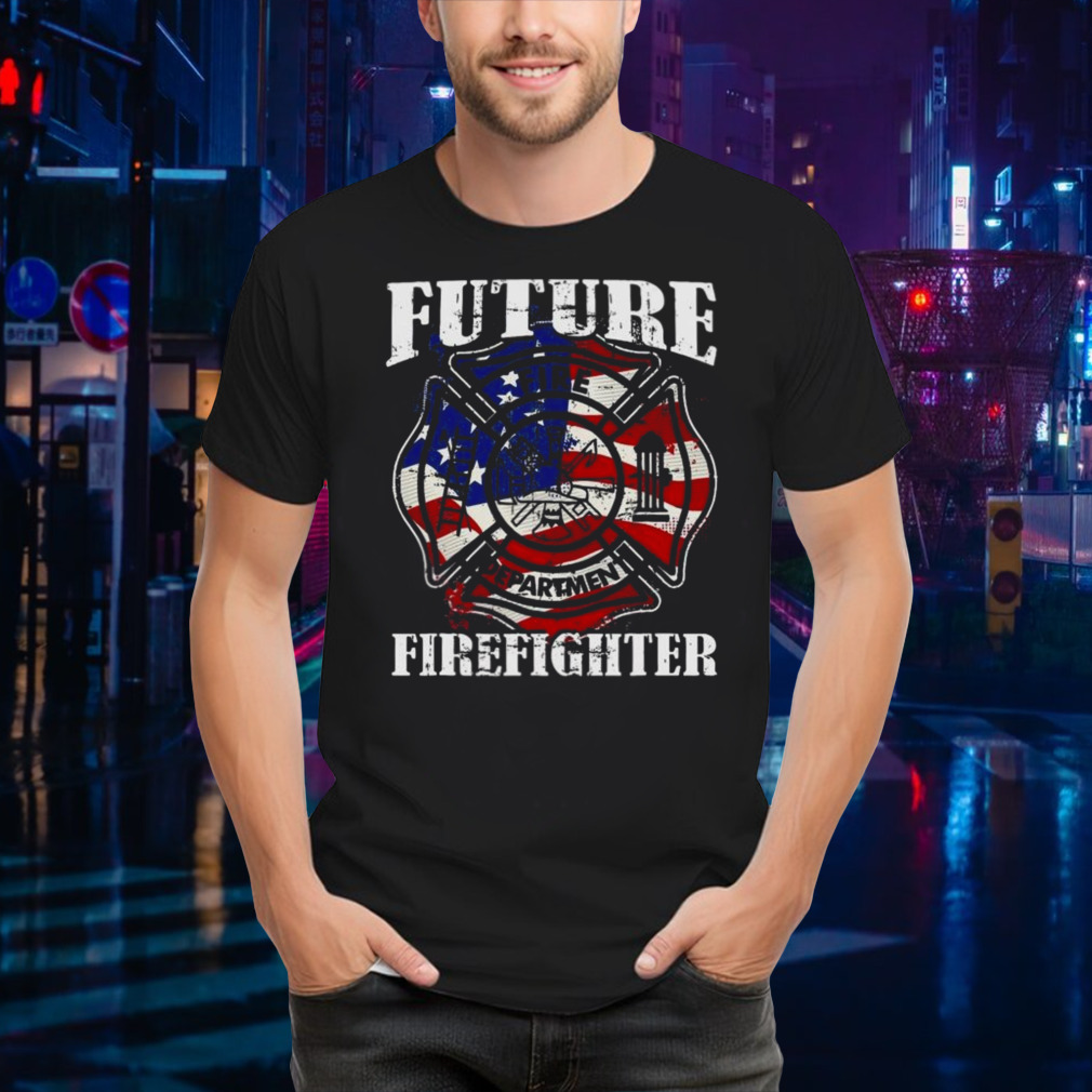 Future Firefighter Usa Flag Theme For Birthday Shirt