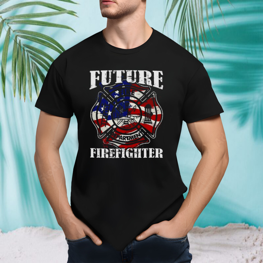 Future Firefighter Usa Flag Theme For Birthday Shirt