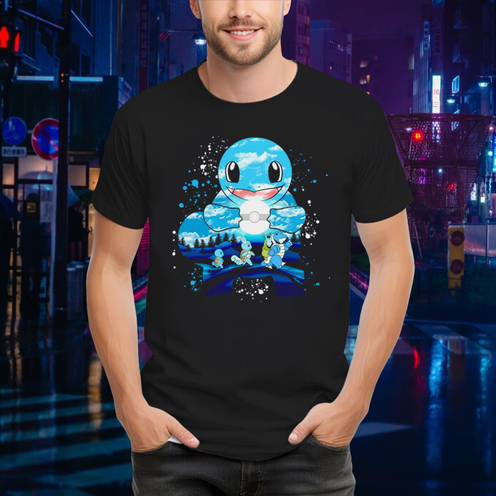 Squirtle Wartortle and Blastoise water evolution painting shirt
