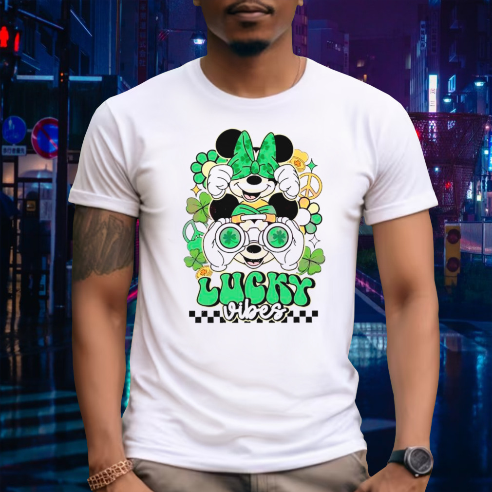 Mickey Minnie St Patrick’s day lucky vibes shirt