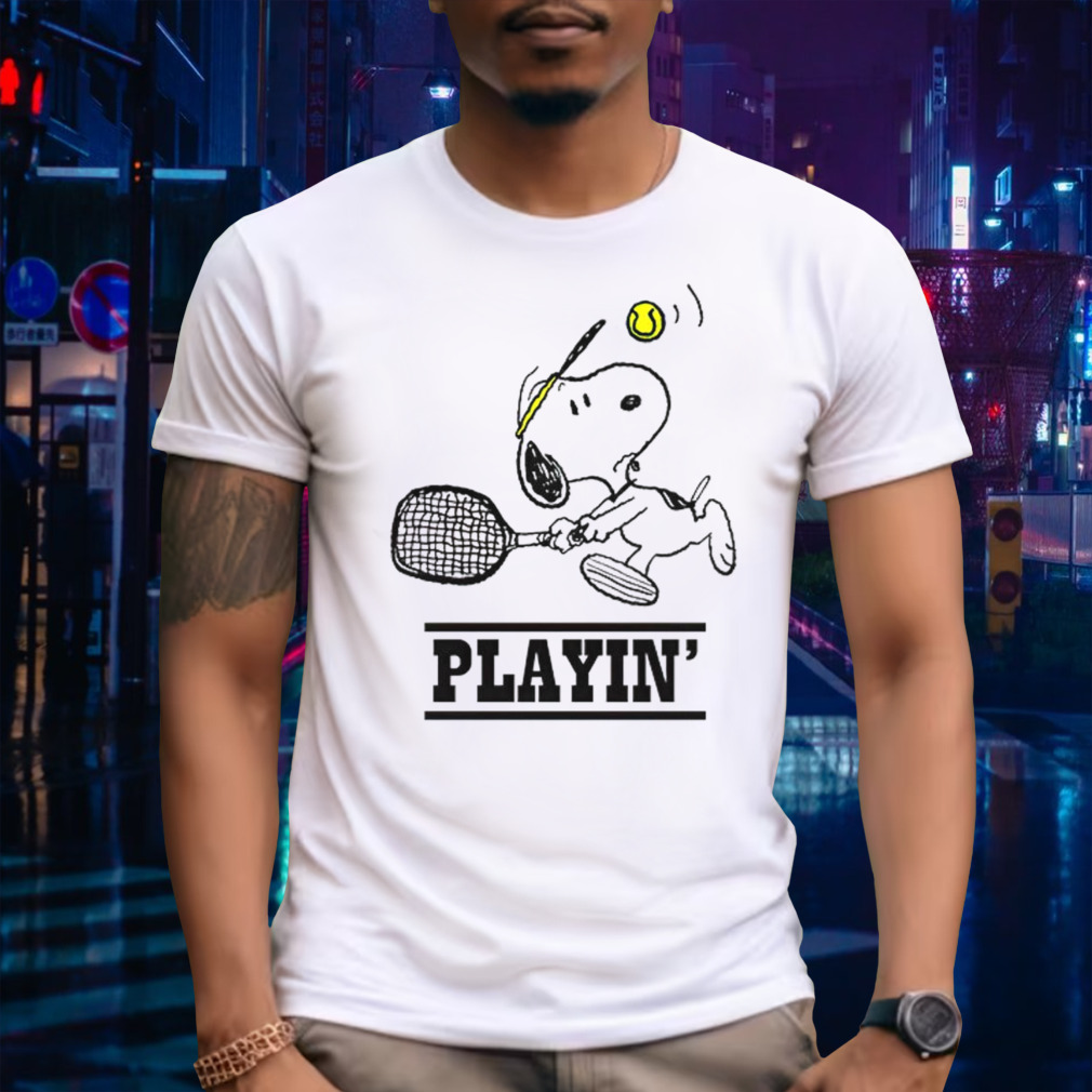 Snoopy playing tennis shirt